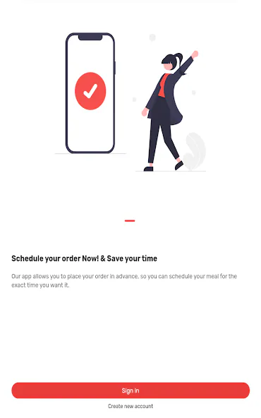 Lafi order-scheduling onboarding screen from the Google Play listing, shown as product context.