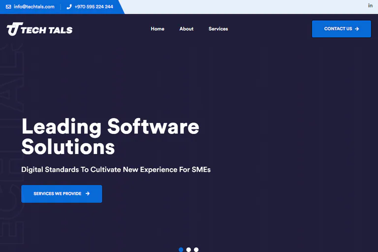 Tech Tals software-company homepage.